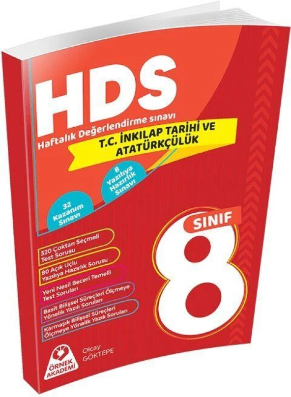 8. Sınıf Sosyal Bilgiler Haftalık Değerlendirme Sınavı HDS Örnek Akademi ürün görseli