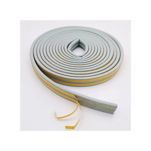 Kauçuk Kapı Ve Pencere İzolasyon Bandı/Fitili 5m X2 (10m) Gri