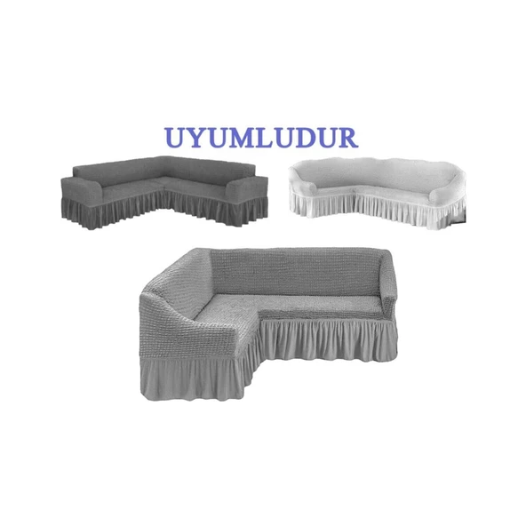 altın kelebek köşe koltuk örtüsü takımı lila - 2