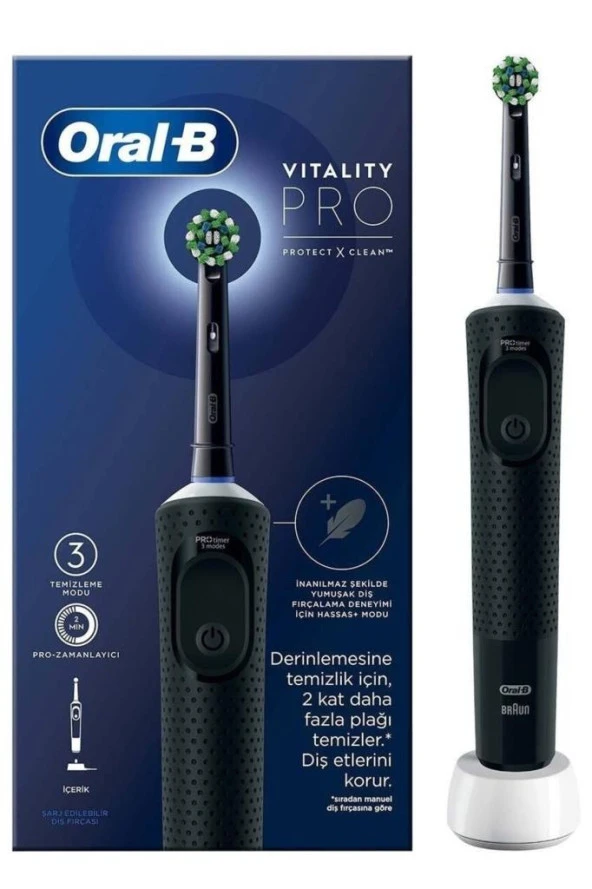 Oral-B D103 Vitality Pro Cross Action Şarjlı Diş Fırçası - Siyah