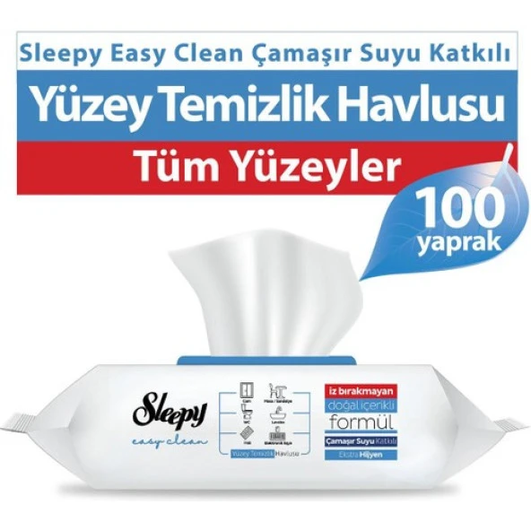 Sleepy Easy Clean Sirke Karbonat Çamaşır Suyu Katkılı Yüzey Temizlik Islak Havlusu - 100'LÜ 3 Paket - 2