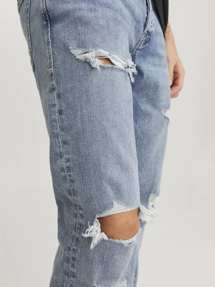 JACK JONES Glenn Model Dar Kesim Yırtık Kot Pantolon 12253693 - Resim 2