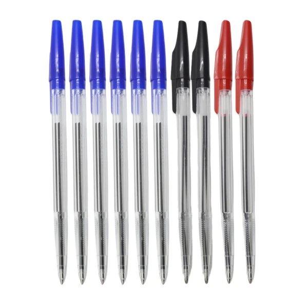 Ark Tükenmez Kalem 1.0 mm 10 Adet Mavi Siyah Kırmızı Kod:222