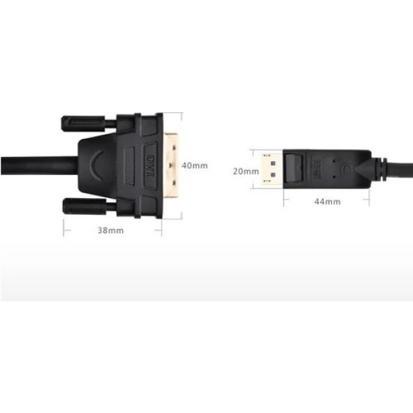Displayport To DVI Çevirici Dönüştürücü Adaptör Kablosu 3 Metre - Resim 3
