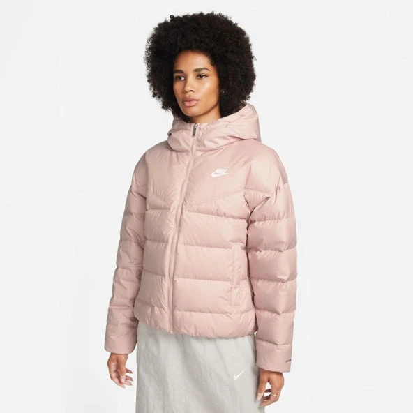 Nike Womens Storm Fit Pink Puffer Down Warm Winter Jacket Coat Somon Pembe Şişme Mont DQ5903-601