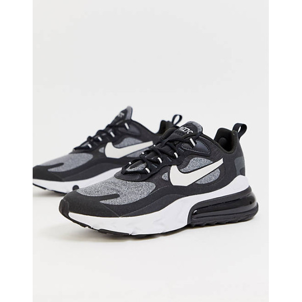 Nike Air Max 270 React trainers in black and grey Spor Ayakkabı