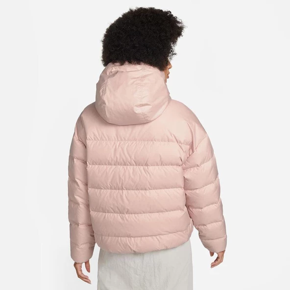 Nike Womens Storm Fit Pink Puffer Down Warm Winter Jacket Coat Somon Pembe Şişme Mont DQ5903-601 - 3