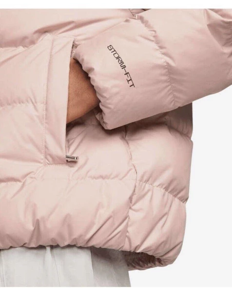 Nike Womens Storm Fit Pink Puffer Down Warm Winter Jacket Coat Somon Pembe Şişme Mont DQ5903-601 - 5