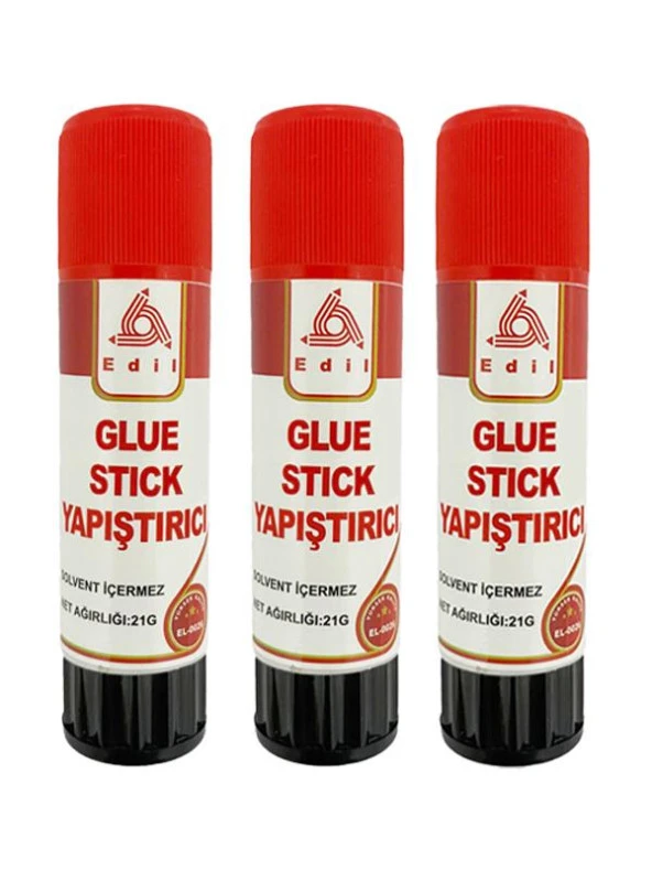 Edil Glue Stick Yapıştırıcı 21 Gr 3 Adet
