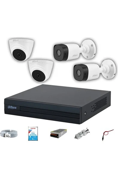 4 Kameralı Gece Görüşlü Güvenlik Seti Full Hd