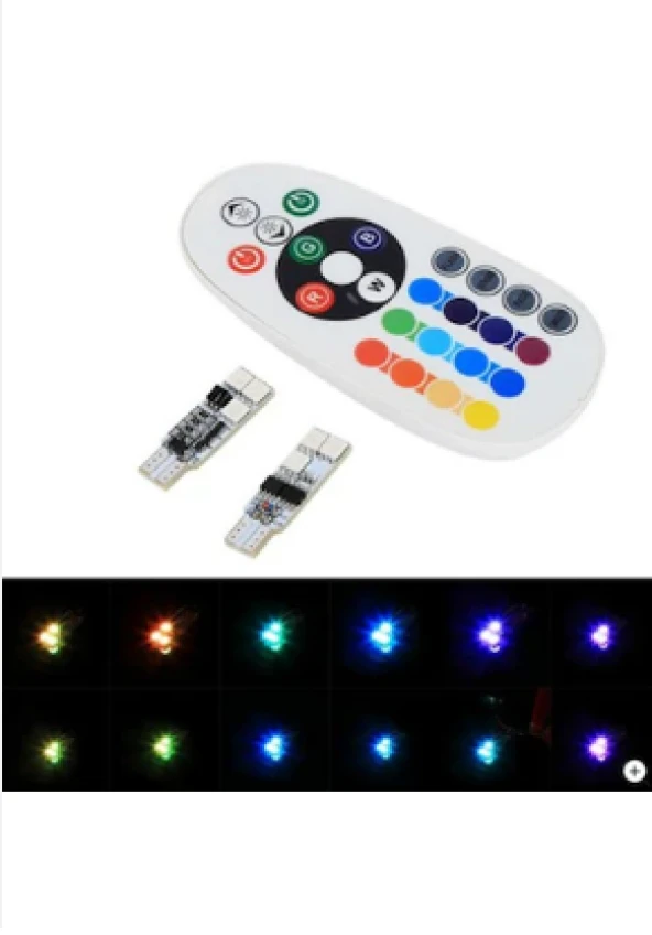 Park Ampul Uyumlu Kumandalı 16 Renkli T10-6Smd-12V / Laam644 ürün görseli 1