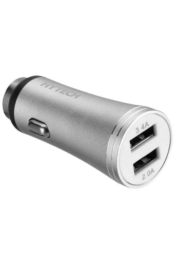 HY-X60 3.4A Hızlı Şarj 2 USB Gümüş Metal Araç Şarj Cihazı - 3