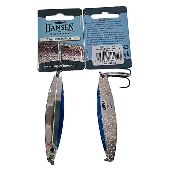 Hansen Pilgrim 7.8cm 22g Kaşık Yem  Silver/Blue