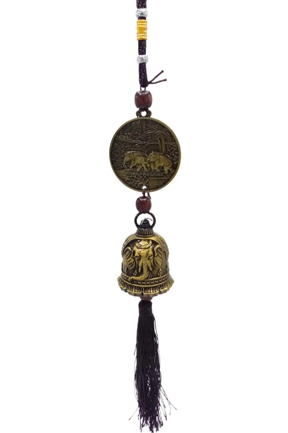 Çin Feng Shui Şans ve Bereket Metal Para Çan 40 cm - Resim 3