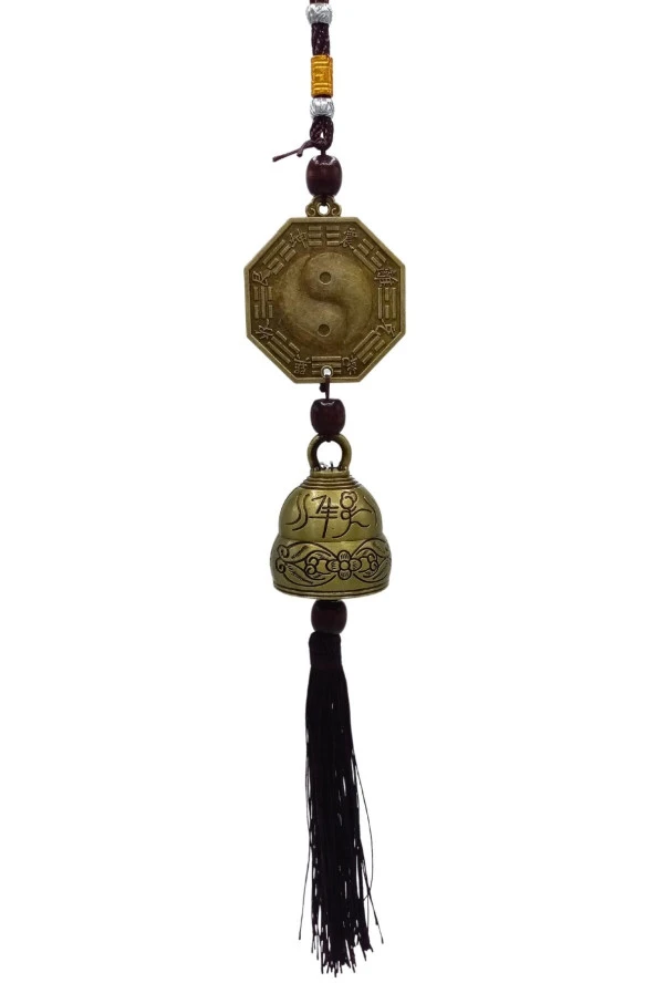 Çin Feng Shui Şans ve Bereket Metal Bagua Çan 40 cm - Resim 6