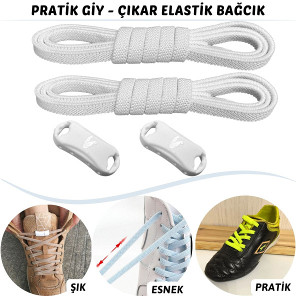 Tak Bırak Ayakkabı Bağcığı, Bağlamaya Gerek Olmayan Yeni Nesil Elastik, Pratik, Akıllı Bağcık - 3