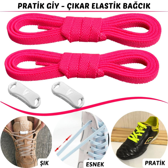 Tak Bırak Ayakkabı Bağcığı, Bağlamaya Gerek Olmayan Yeni Nesil Elastik, Pratik, Akıllı Bağcık - 4