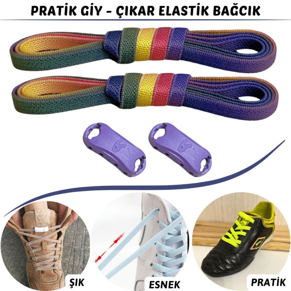 Tak Bırak Ayakkabı Bağcığı, Bağlamaya Gerek Olmayan Yeni Nesil Elastik, Pratik, Akıllı Bağcık - 5