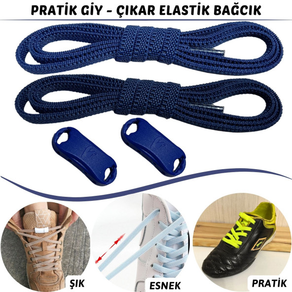 Tak Bırak Ayakkabı Bağcığı, Bağlamaya Gerek Olmayan Yeni Nesil Elastik, Pratik, Akıllı Bağcık - 7