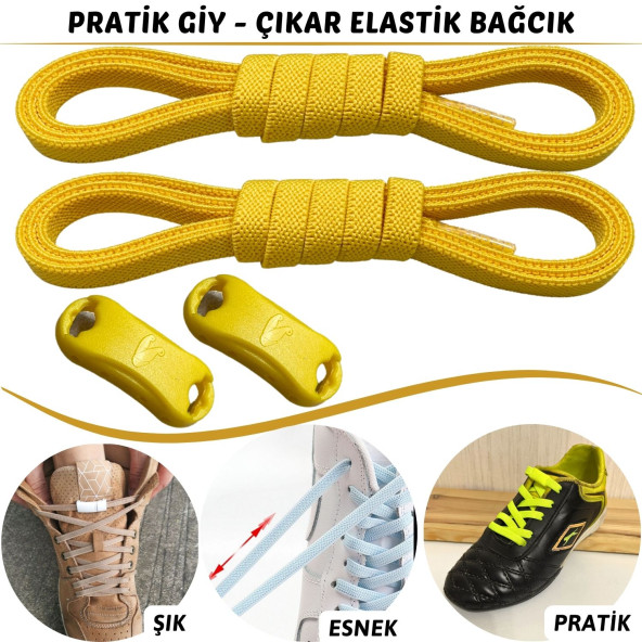 Tak Bırak Ayakkabı Bağcığı, Bağlamaya Gerek Olmayan Yeni Nesil Elastik, Pratik, Akıllı Bağcık - 10