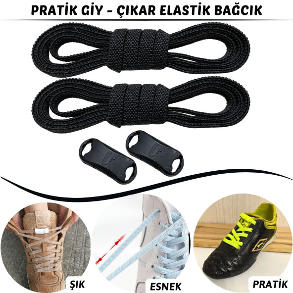 Tak Bırak Ayakkabı Bağcığı, Bağlamaya Gerek Olmayan Yeni Nesil Elastik, Pratik, Akıllı Bağcık - 11