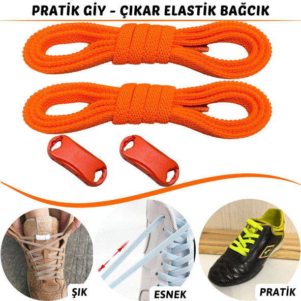 Tak Bırak Ayakkabı Bağcığı, Bağlamaya Gerek Olmayan Yeni Nesil Elastik, Pratik, Akıllı Bağcık - 12