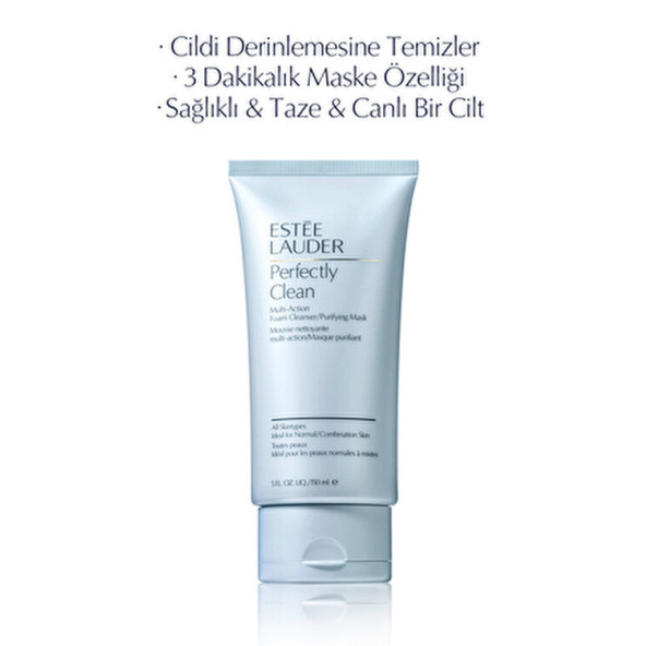 Estee Lauder Perfectly Clean Multi Action Yüz Temizleyici Köpük-Arındırıcı Maske 150 Ml