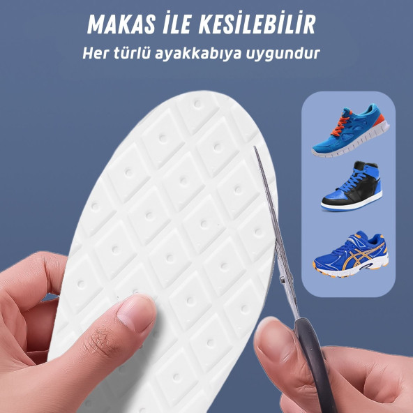 Anatomik, Rahat, Konforlu, Poliüretan, Sporcu Ayakkabı Tabanlığı, 40-41 Beyaz - 3
