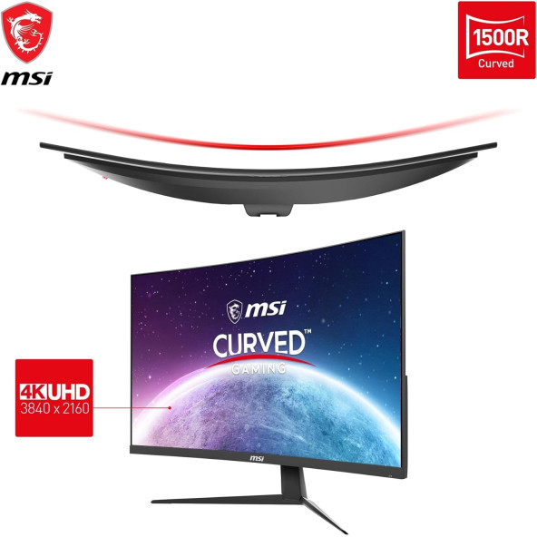 MSI G321CUV 31.5" CURVED 1500R VA 3840X2160 (UHD) 16:9 60HZ 4MS HDR READY GAMING MONITOR