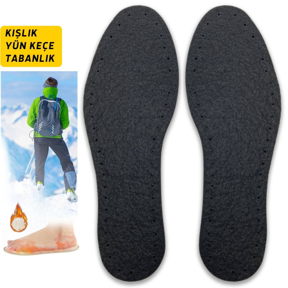 Hakiki Yün Keçe Termal Tabanlık, Kışlık Sıcak Tutan Yün Keçe Bot Ayakkabı Tabanlığı( 36-44 - 8