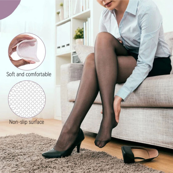 Stiletto İçi Kaydırmaz Jel Ön Tabanlık, Yapışkanlı, Nasır Koruyucu, Şeffaf Silikon Ayakkabı Tabanlığı - 2