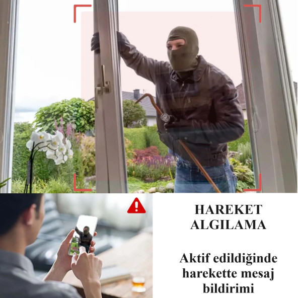 Wifi İp Kablosuz Gece Görüşlü Hareket Algılama Mini Güvenlik Kamera 32 GB Hafıza Kartı Hediyeli - 3