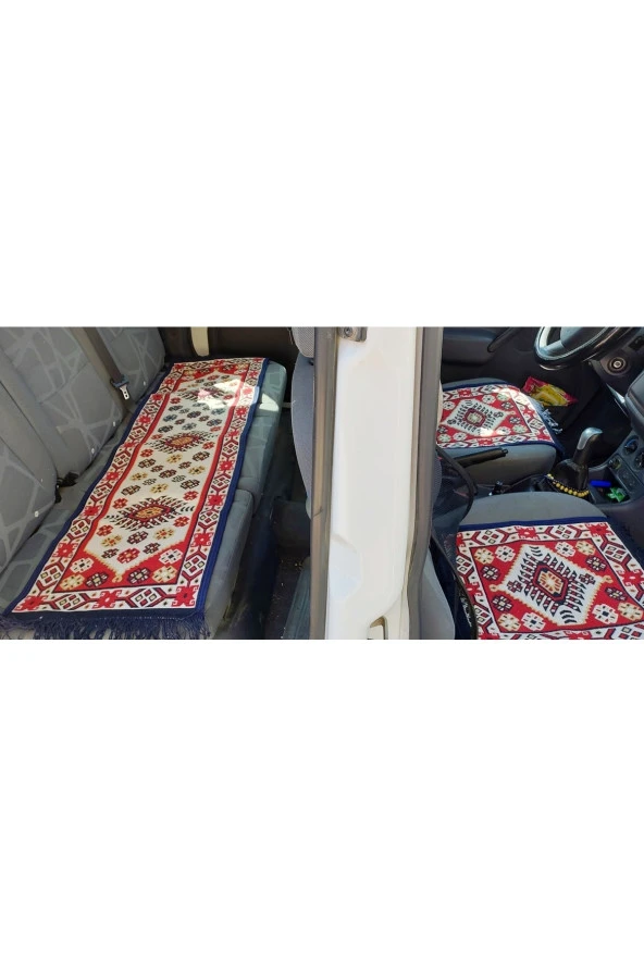 Algelsineve Suave Karma Antik Kilimden Serme Oto Kılıfı Takımı, kırmızı - 4