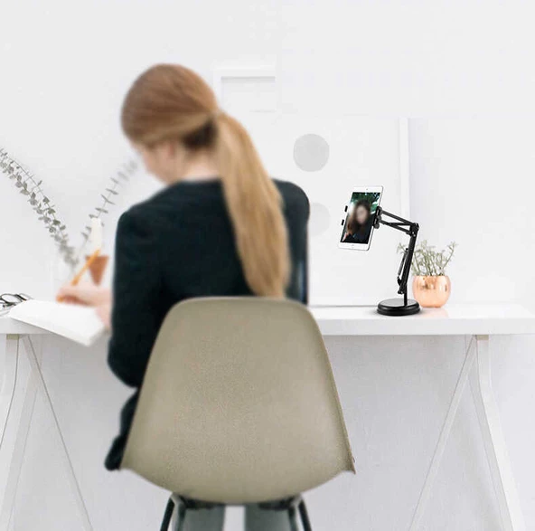 Teleskopik Masaüstü Tablet Telefon Tutucu Ayarlanır Katlanır Seviyeli Tutucu 05 - 10