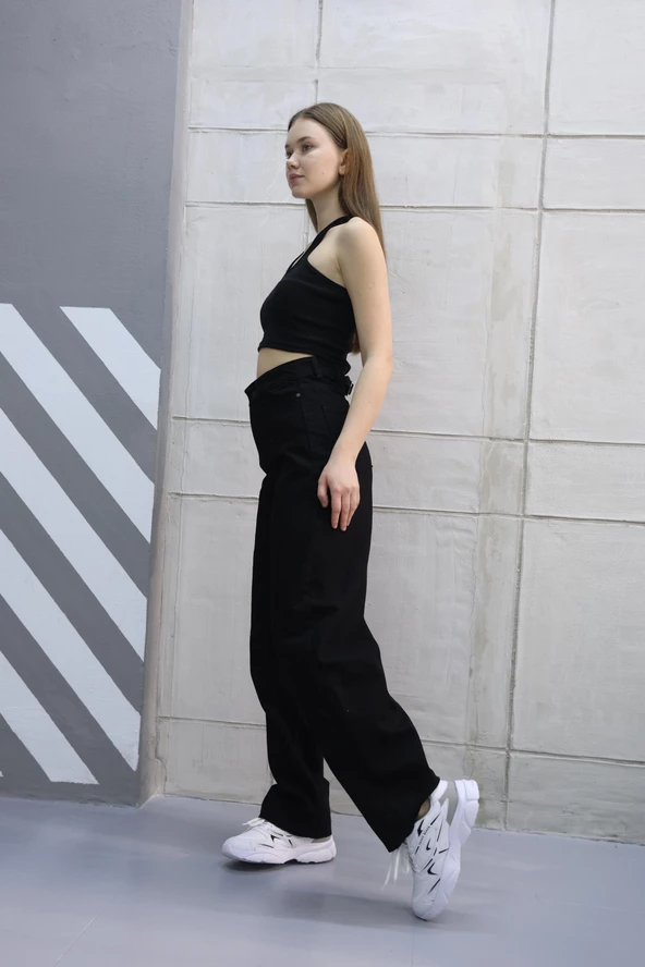 Baggy model arka kempantolon er detaylı kot 72229 - 2