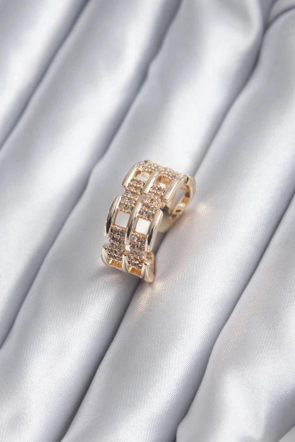 Gold Renk Zirkon Taşlı Kemer Model Kadın Yüzük - TJ-BYK2826 ürün görseli 1