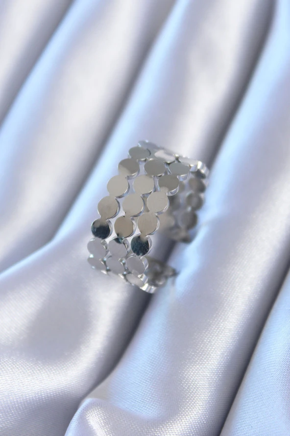 316L Çelik Gümüş Renk Kadın Yüzük - TJ-BYK2761 ürün görseli 1