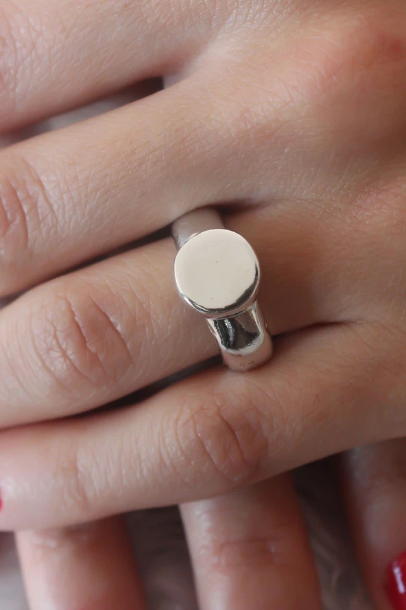 Gümüş Renk Daire Model Kadın Yüzük - TJ-BYK2501 ürün görseli 1