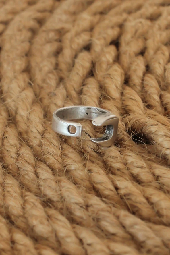 Antik Gümüş Renk Anahtar Model Ayarlanabilir Erkek Yüzük - TJ-EY579 ürün görseli 1