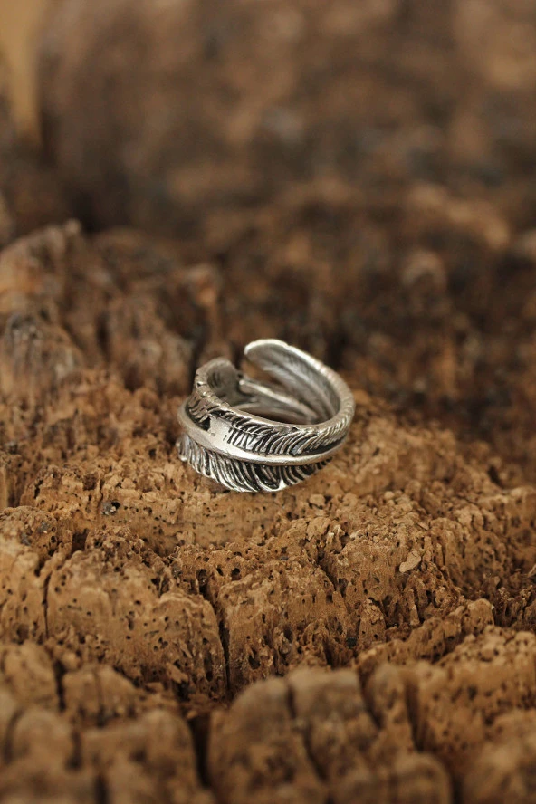 Yaprak Model Kartal Detaylı Ayarlanabilir Erkek Yüzük - TJ-EY407 - Resim 3