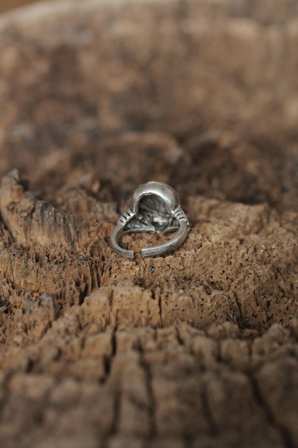 Ayarlanabilir Kuru Kafa Tasarımlı Erkek Yüzük - TJ-EY385 - Resim 2