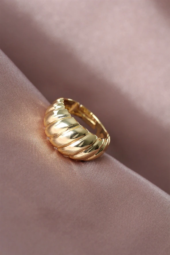 Gold Renk Bombeli Kadın Yüzük - TJ-BYK1539 ürün görseli 1