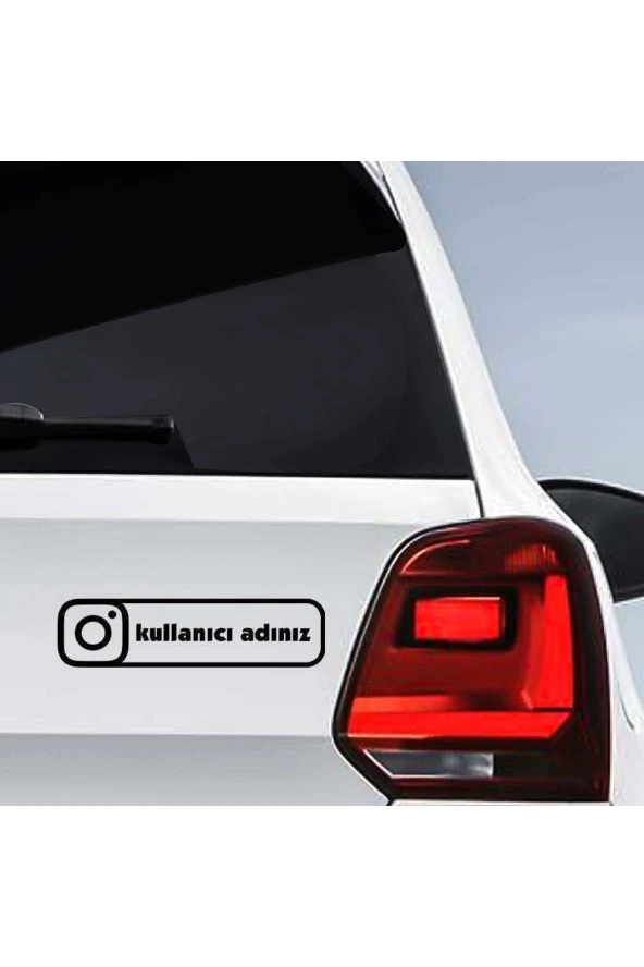 Instagram Logo Kişiye Özel Hesap Ismi Sticker 26*7 Cm - 1