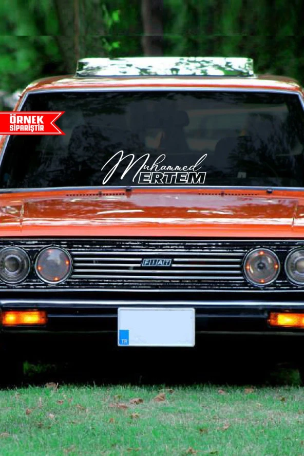 İsim Soyisim Özel Tasarım Oto Cam Yazı Sticker 40*15 Cm - 3