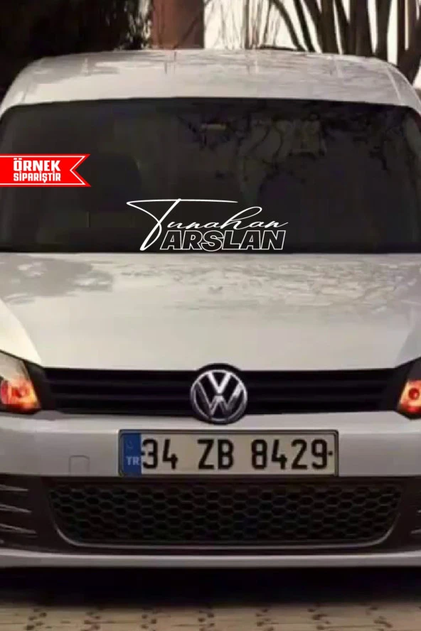 İsim Soyisim Özel Tasarım Oto Cam Yazı Sticker 40*15 Cm - 5