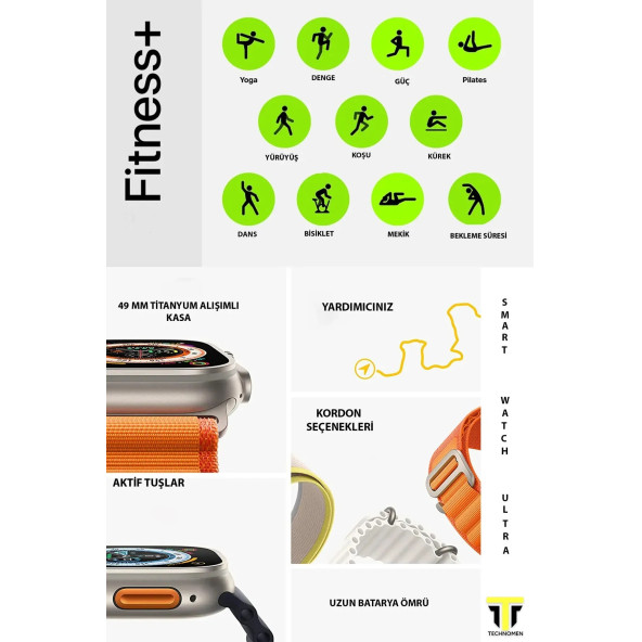 TT Ultra 2.01 Big Akıllı Saat 7 Kordonlu Set