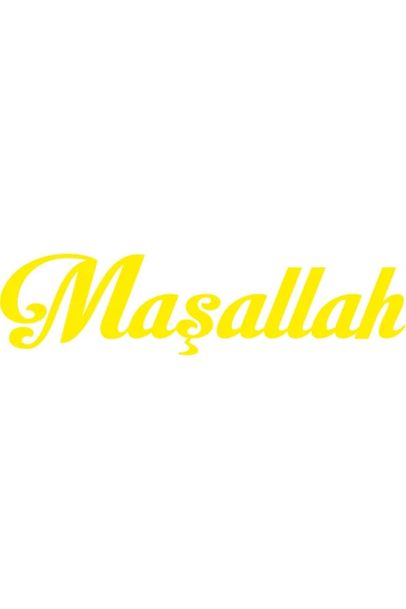 Maşallah Yazısı Oto Sticker Sarı 24*4 Cm