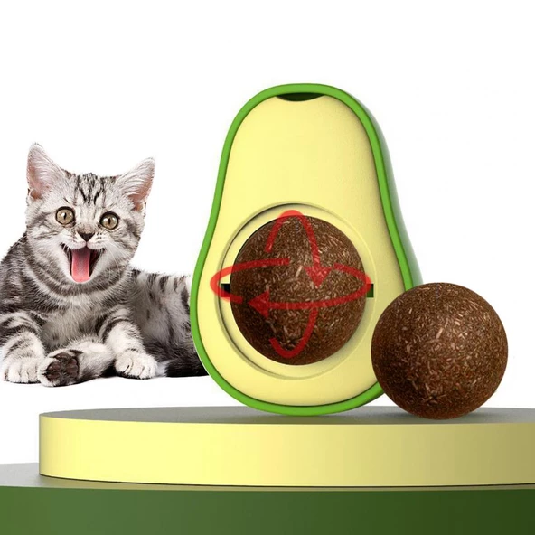 Avokado Dönen Kedi Nanesi Cat Oyun Topu Doğal Kedi Oyuncağı - 2