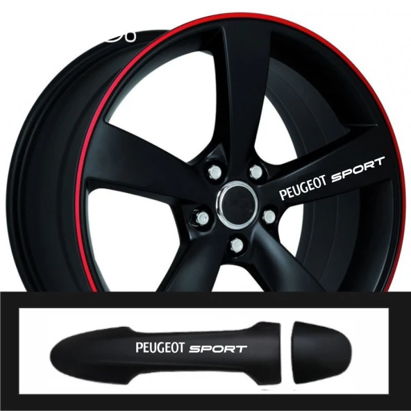 Peugeot 2008 İçin Uyumlu Aksesuar Oto Kapı Kolu/Jant Sticker 10 Adet 10*1,5 Cm