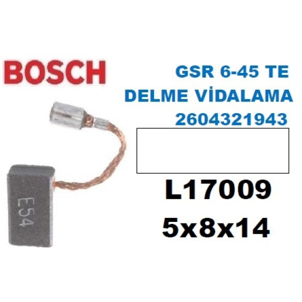 Bosch GSR 6 45 TE DELME VİDALAMA Kömür Fırça Seti 2604321943 5x8x14